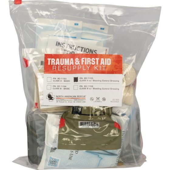 TRAUMA AND FIRST AID RESUPPLY KIT - CLASS A with Bleeding Control Dressing
